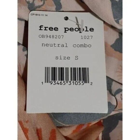 Free People Cruisin' Together Printed Boho V Neck Long Sleeve Cropped Top S - Picture 7 of 10